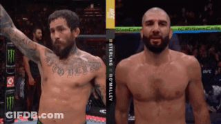 Two Men Boxing With Word Bum GIF