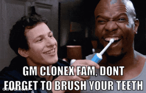 Two Men Brushing Their Teeth With A Gm Clonex Fam Dont Forget To Brush Your Teeth GIF
