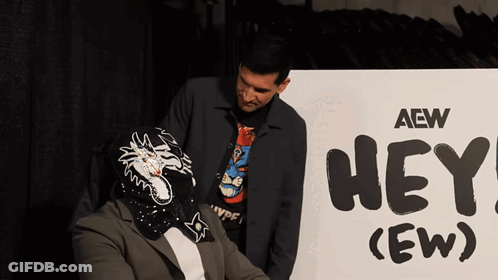Two Men By AEW Hey Sign GIF