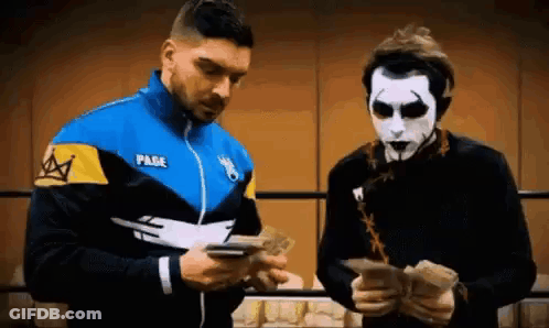 Two Men Counting Money GIF