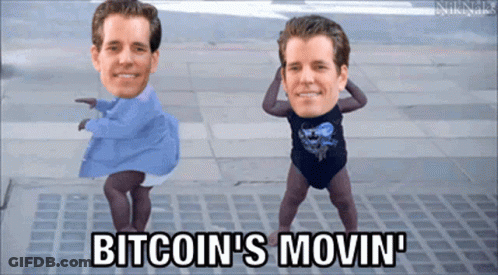 Two Men Dancing Bitcoin's Movin GIF