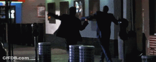 Two Men Dancing In Front Of I Sign GIF