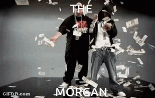 Two Men Dancing In Front Of Money GIF