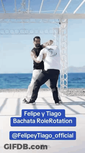 Two Men Dancing Ocean Felipe Y Tiago Bachata Rolerotation GIF