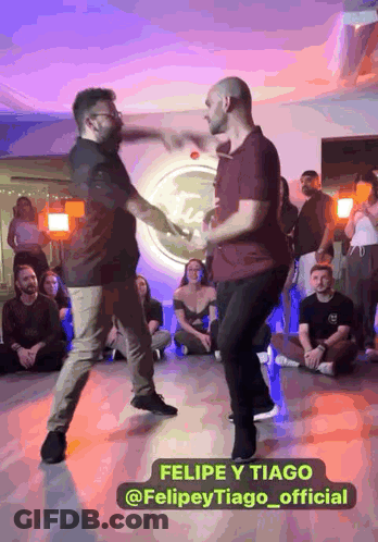Two Men Dancing With Felipe Y Tiago @Felipeytiago_official GIF