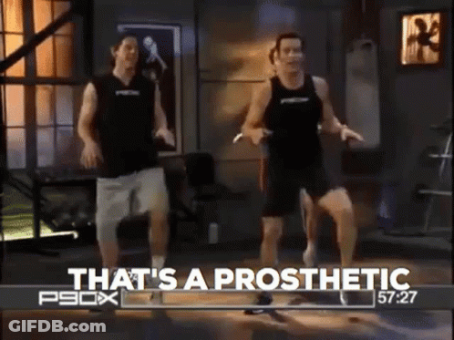 Two Men Dancing With That's A Prosthetic GIF