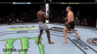 Two Men Fighting Boxing Ring Monster Energy Logo GIF