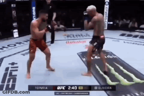 Two Men Fighting Boxing Ring Monster Energy Logo GIF