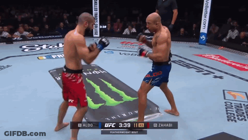 Two Men Fighting In Boxing Ring GIF