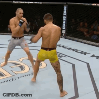 Two Men Fighting In Boxing Ring GIF