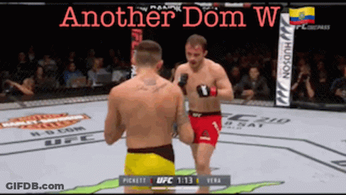 Two Men Fighting In Boxing Ring Another Dom W GIF