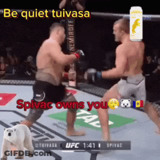 Two Men Fighting In Boxing Ring Be Quiet Tuivasa GIF