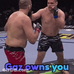 Two Men Fighting In Boxing Ring Gaz Owns You GIF