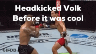 Two Men Fighting In Boxing Ring Headkicked Volks Before It Was Cool GIF