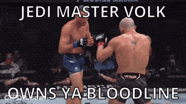 Two Men Fighting In Boxing Ring Jedi Master Volk Owns Ya Bloodline GIF