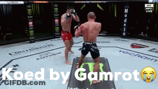 Two Men Fighting In Boxing Ring Koed By Gamrot GIF