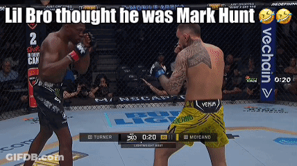 Two Men Fighting In Boxing Ring Lil Bro Thought He Was Mark Hunt GIF