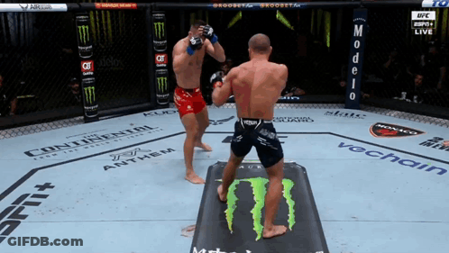 Two Men Fighting In Boxing Ring Monster Energy GIF