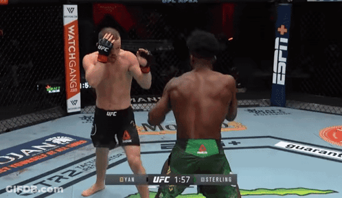 Two Men Fighting In Boxing Ring One In Reebok Shorts GIF