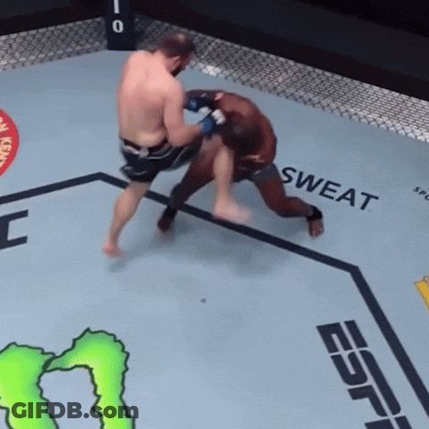 Two Men Fighting In Boxing Ring Saying Sweat GIF