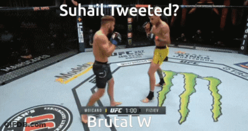 Two Men Fighting In Boxing Ring Suhail Tweeted GIF