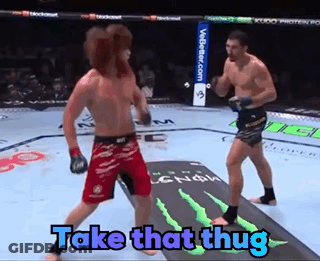 Two Men Fighting In Boxing Ring Take That Thug GIF