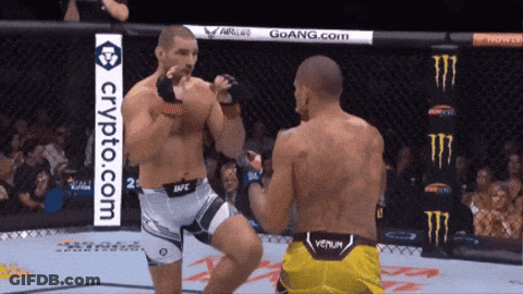 Two Men Fighting In Boxing Ring GIF