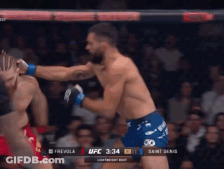 Two Men Fighting In Boxing Ring UFC 3:34 GIF