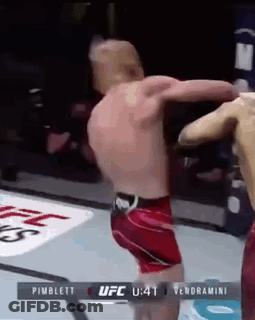 Two Men Fighting In Boxing Ring UFC Match GIF