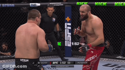 Two Men Fighting In Boxing Ring With 1:52 Left GIF