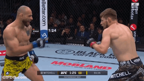 Two Men Fighting In Boxing Ring With Better.com GIF