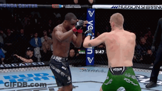 Two Men Fighting In Boxing Ring With Bud Light Sign GIF