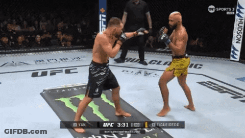 Two Men Fighting In Boxing Ring With Monster Energy Logo GIF