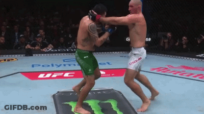 Two Men Fighting In Boxing Ring GIF