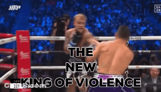 Two Men Fighting In Boxing Ring GIF