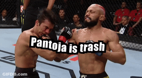 Two Men Fighting In Cage Pantoja Is Trash GIF