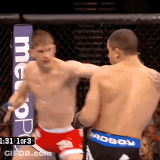 Two Men Fighting In Cage Saying Metro GIF
