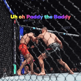 Two Men Fighting In Cage Uh Oh Paddy The Baddy GIF