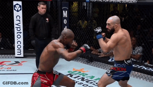 Two Men Fighting In Cage With Crypto.com Sign GIF