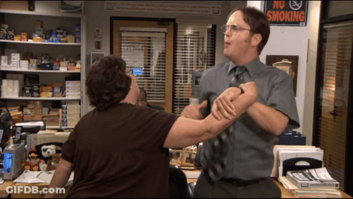Two Men Fighting In Office GIF