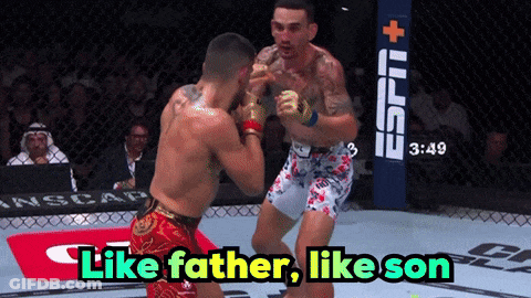 Two Men Fighting In Ring Like Father Like Son GIF