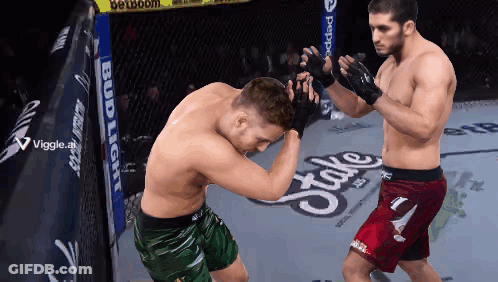 Two Men Fighting In Ring GIF