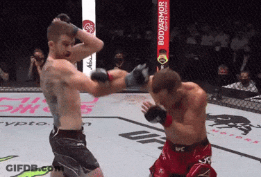 Two Men Fighting In Ring With BodyArmor Sports Drink Sign GIF