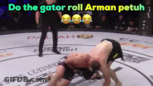 Two Men Fighting In Ring With Ohh Big Knee By Arman GIF