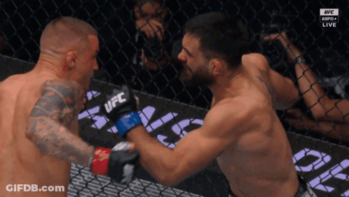 Two Men Fighting In UFC Gloves GIF