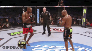 Two Men Fighting In UFC Ring GIF