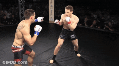 Two Men Fighting In UFC Ring GIF