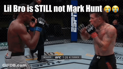 Two Men Fighting In UFC Ring Lil Bro Is Still Not Mark Hunt GIF