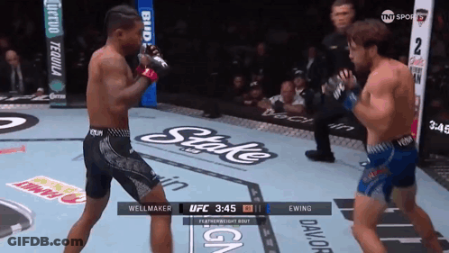 Two Men Fighting In UFC Ring GIF
