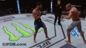 Two Men Fighting In UFC Ring With Monster Energy Logo GIF